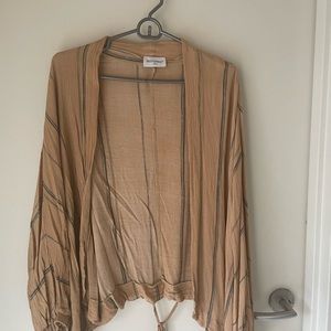 FLowy Tan and Black Shawl